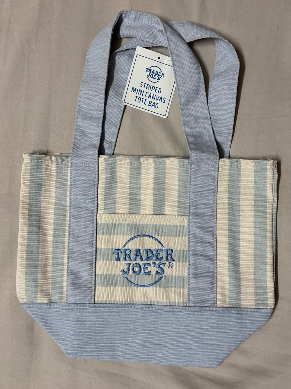 Trader Joe's Striped Mini Canvas Tote Bag (SET OF 4) - Picture 4 of 6